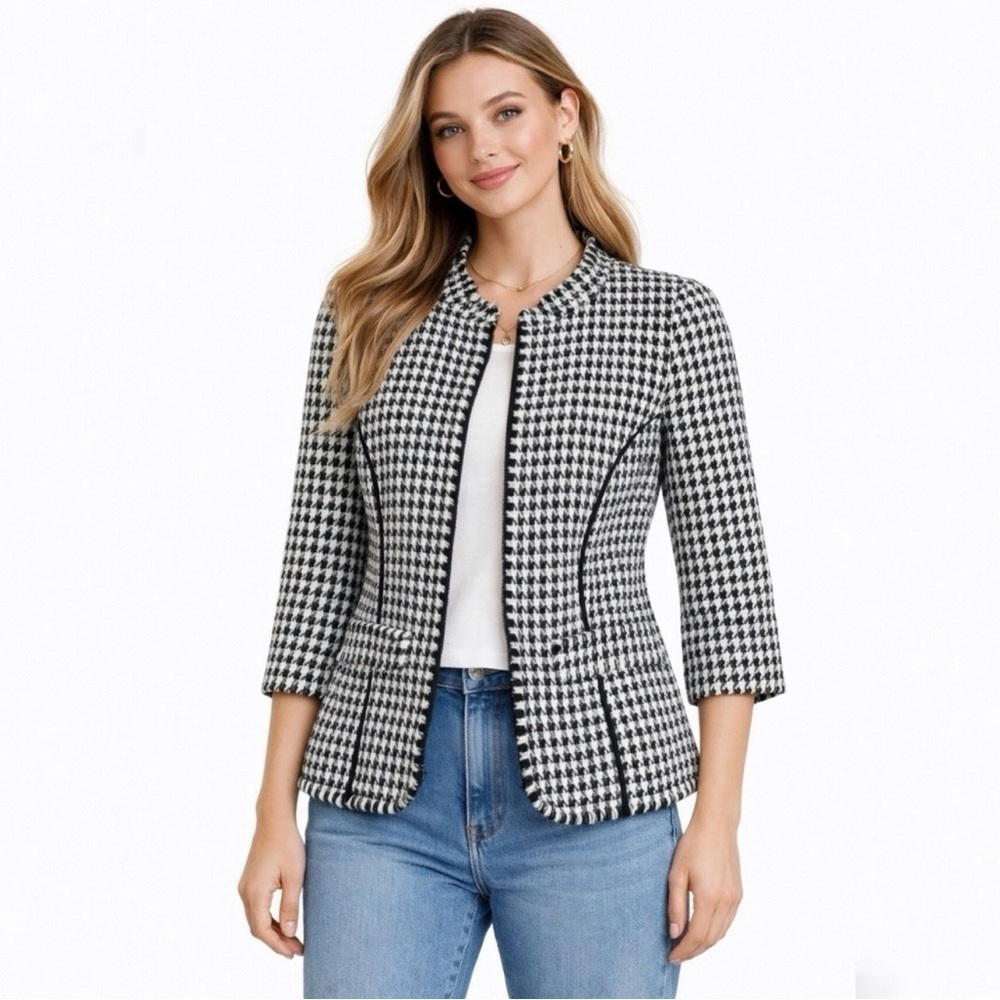 Tribal Houndstooth Tweed Jacket XS